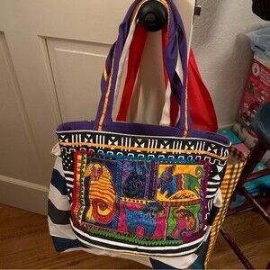 Laurel Burch Dog Tails Tales Patchwork Medium Bag